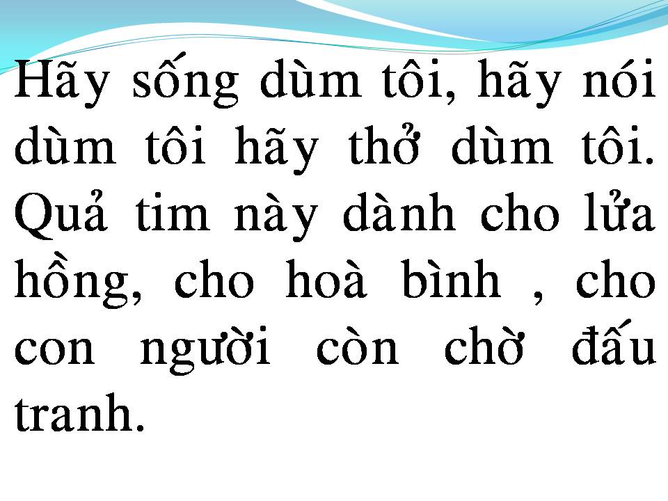 Lời bài hát HÃY SỐNG DÙM TÔI