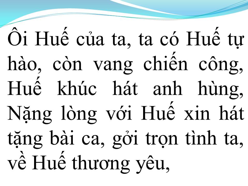 Lời bài hát HUẾ TÌNH YÊU CỦA TÔI