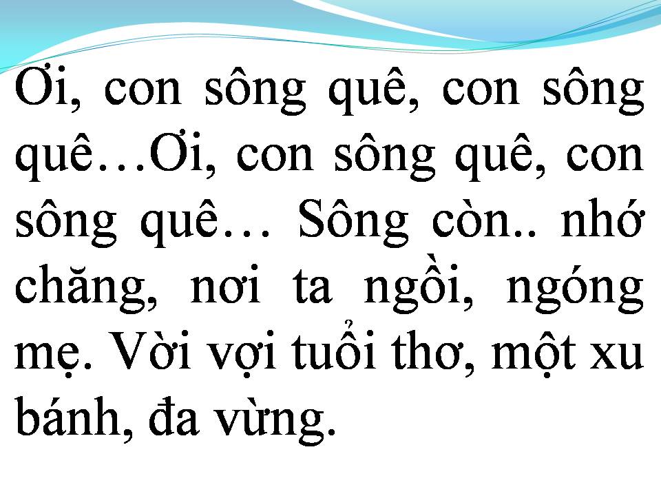 Lời bài hát KHÚC HÁT SÔNG QUÊ