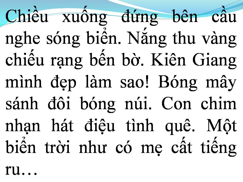 Lời bài hát KIÊN GIANG MÌNH ĐẸP LẮM