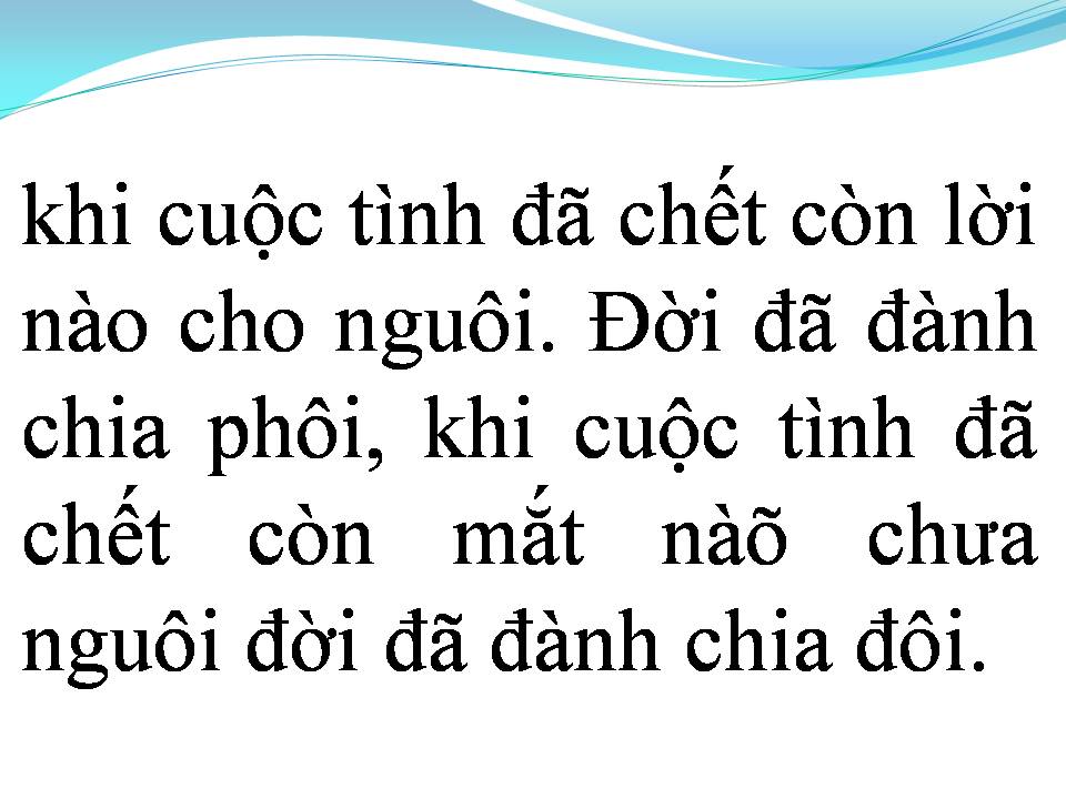 Lời bài hát KHI CUỘC TÌNH ĐÃ CHẾT