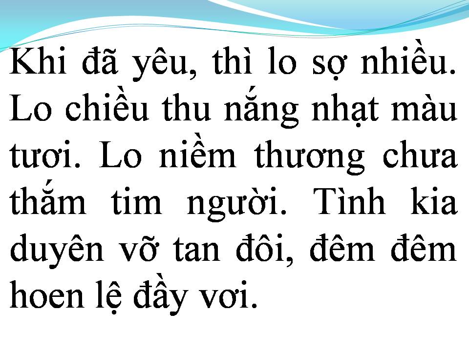 Lời bài hát KHI ĐÃ YÊU
