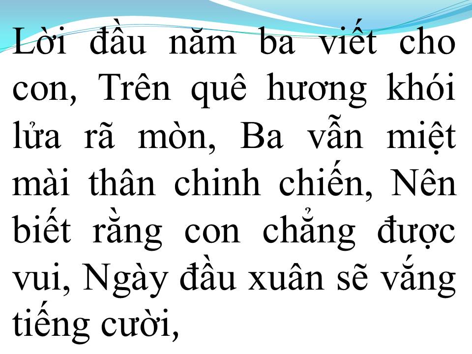 Lời bài hát LỜI ĐẦU NĂM CHO CON