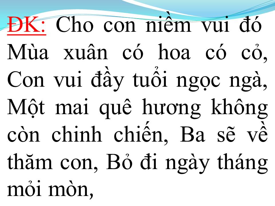 Lời bài hát LỜI ĐẦU NĂM CHO CON