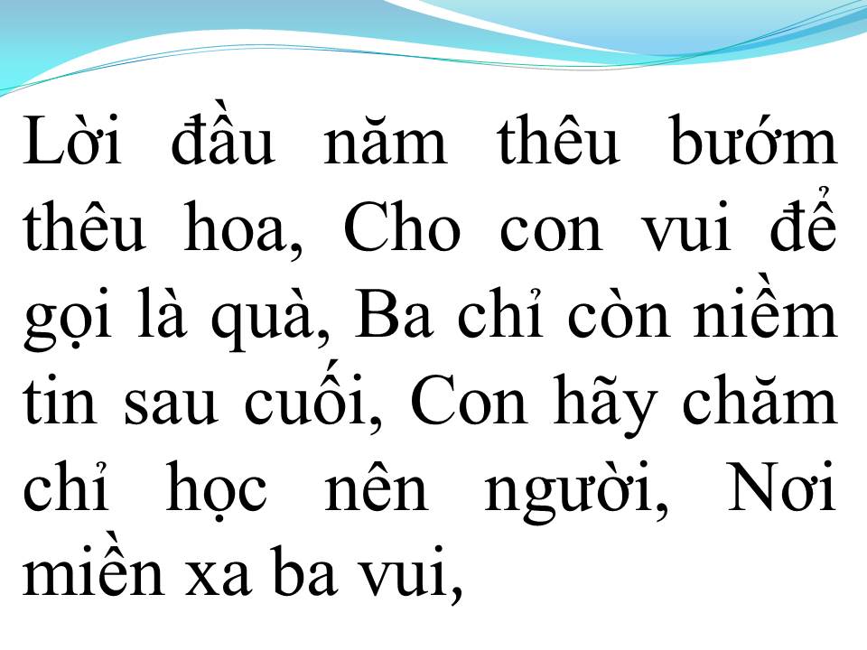 Lời bài hát LỜI ĐẦU NĂM CHO CON