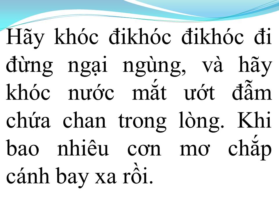 Lời bài hát KHI NGƯỜI ĐÀN ÔNG KHÓC