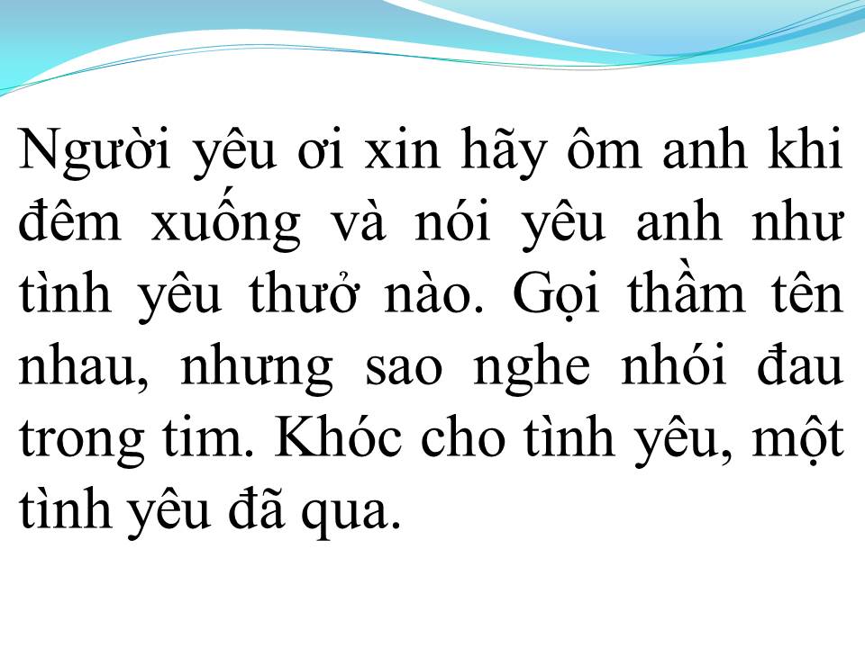 Lời bài hát KHÓC CHO TÌNH YÊU