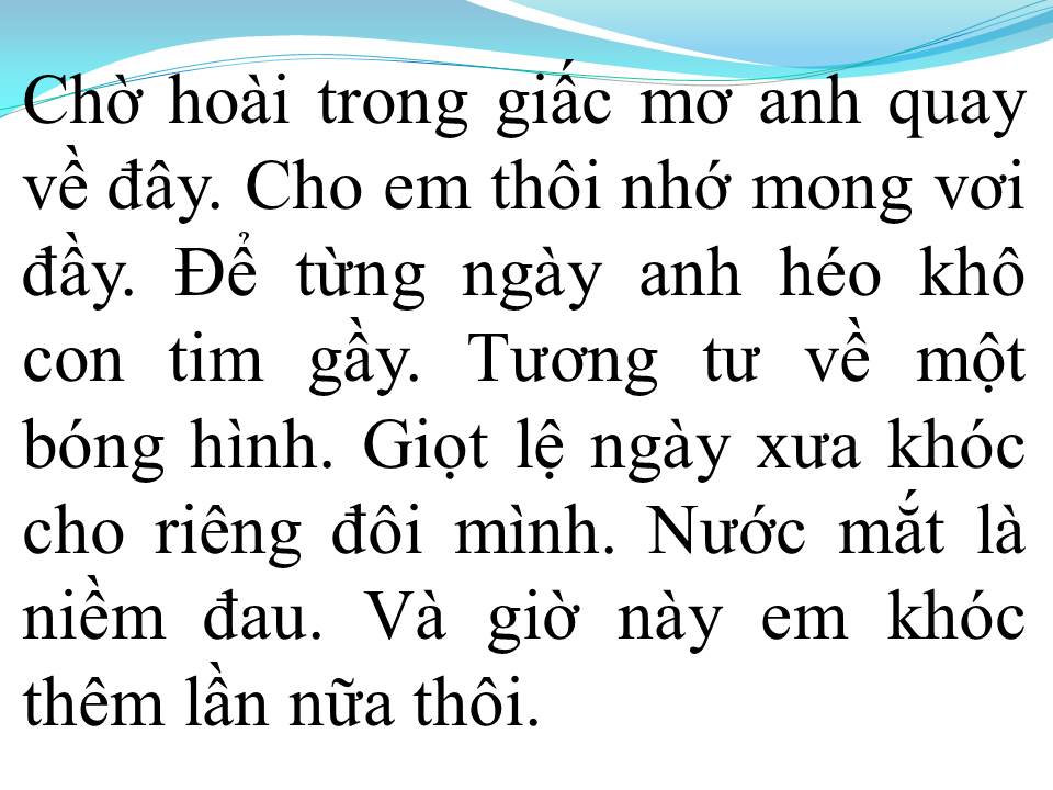 Lời bài hát KHÓC THÊM LẦN NỮA