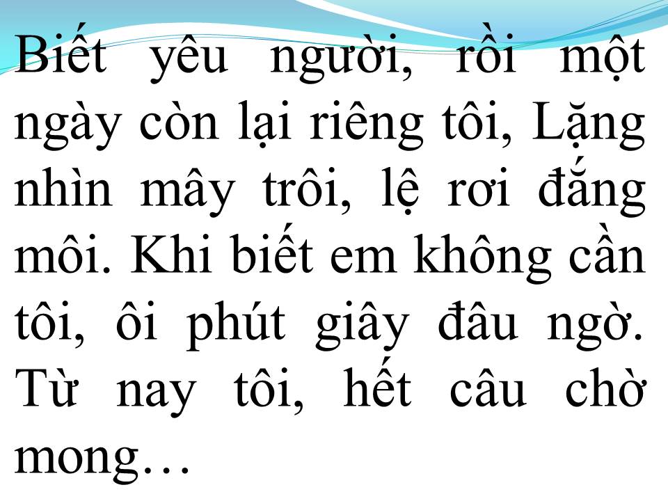 Lời bài hát KHÔNG HỐI HẬN KHI ĐÃ YÊU