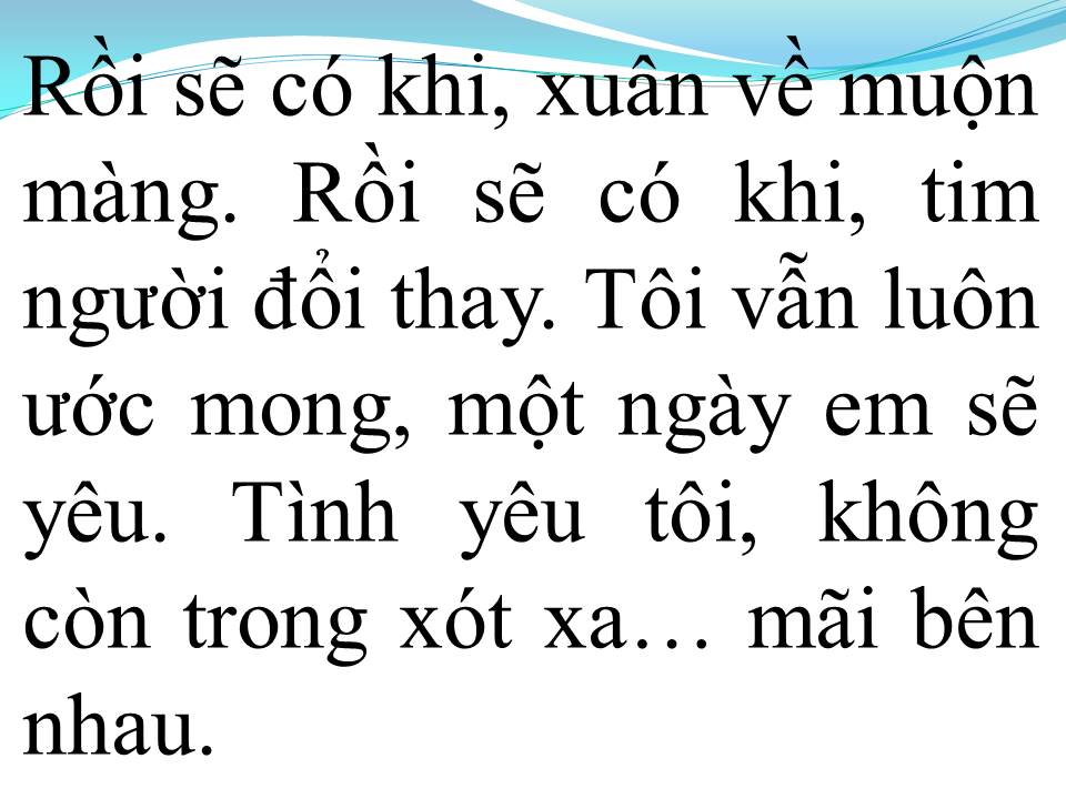 Lời bài hát KHÔNG HỐI HẬN KHI ĐÃ YÊU
