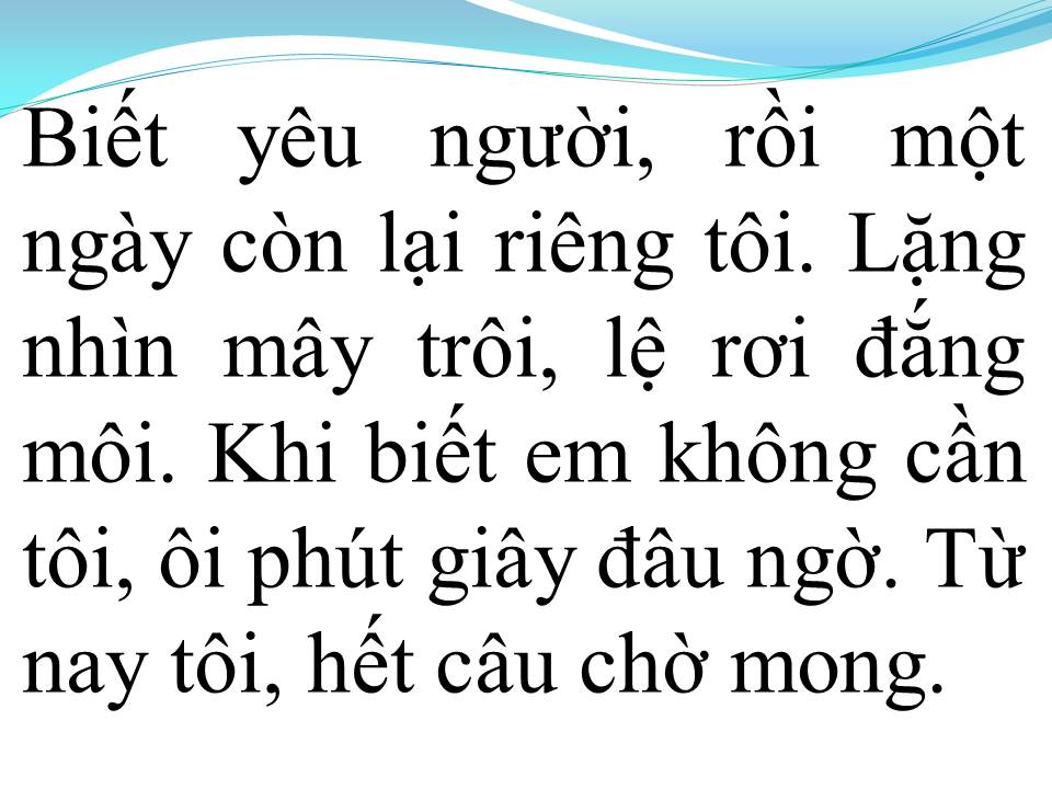 Lời bài hát KHÔNG HỐI HẬN KHI ĐÃ YÊU