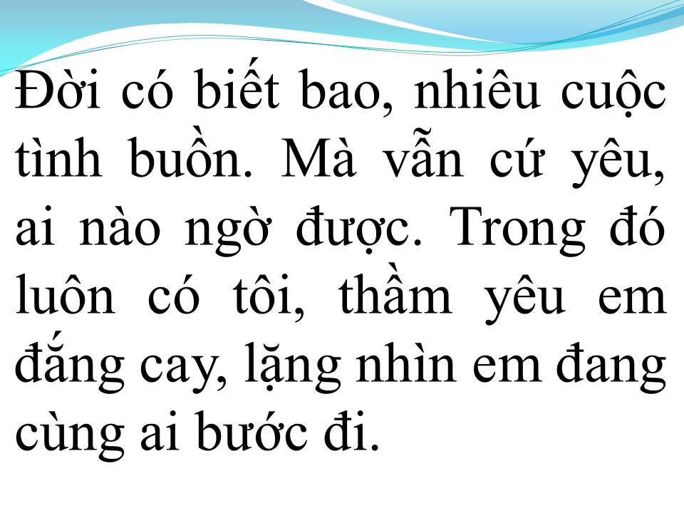Lời bài hát KHÔNG HỐI HẬN KHI ĐÃ YÊU