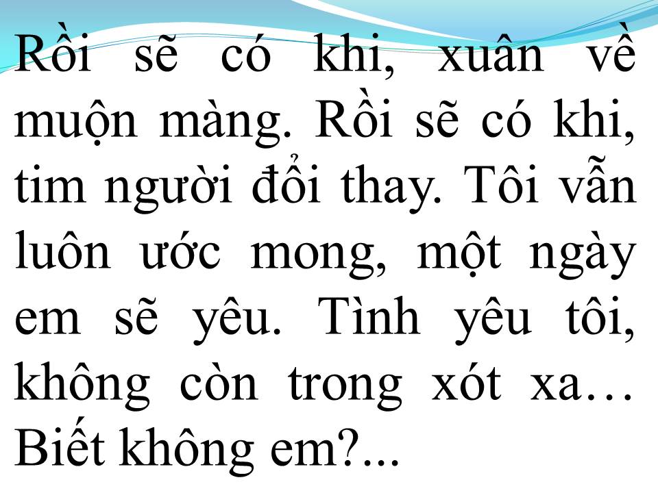 Lời bài hát KHÔNG HỐI HẬN KHI ĐÃ YÊU
