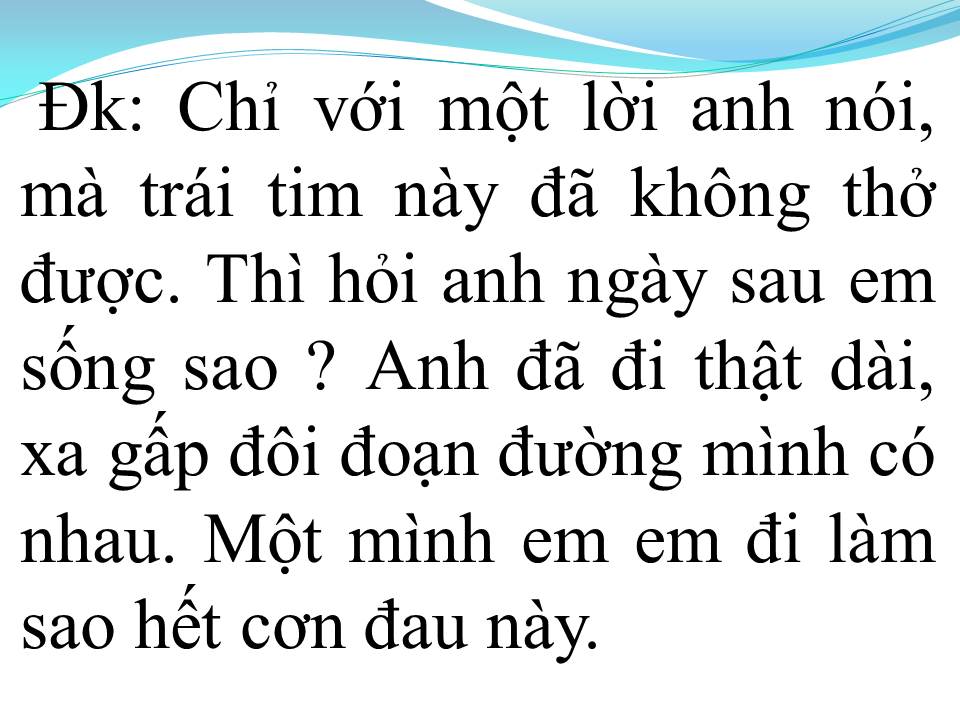 Lời bài hát KHÔNG THỞ ĐƯỢC