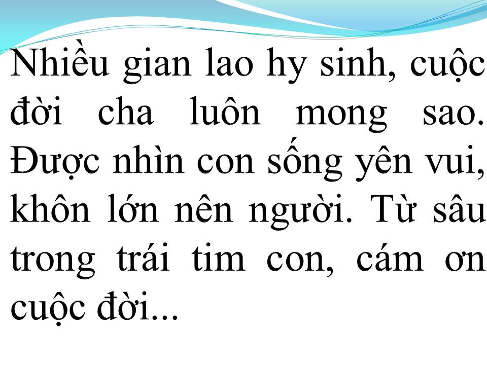 Lời bài hát KHÚC HÁT CHA YÊU
