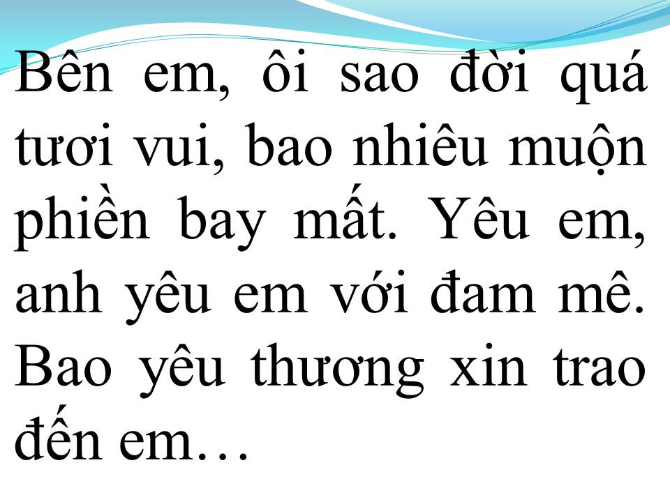 Lời bài hát KHÚC HÁT YÊU ĐỜI