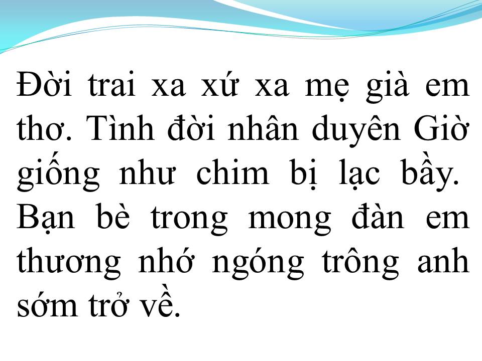 Lời bài hát ĐỜI TRAI XA XỨ