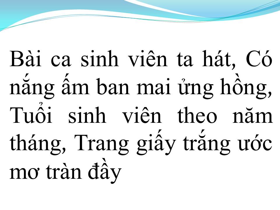 Lời bài hát BÀI CA SINH VIÊN
