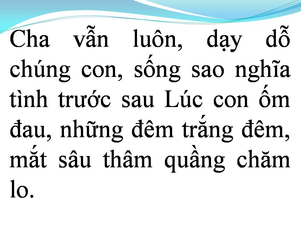 Lời bài hát HÌNH BÓNG CHA GIÀ