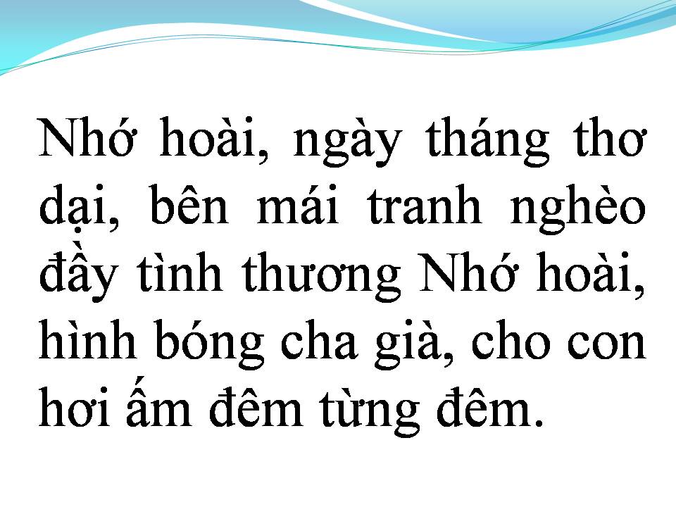 Lời bài hát HÌNH BÓNG CHA GIÀ
