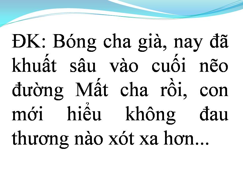 Lời bài hát HÌNH BÓNG CHA GIÀ