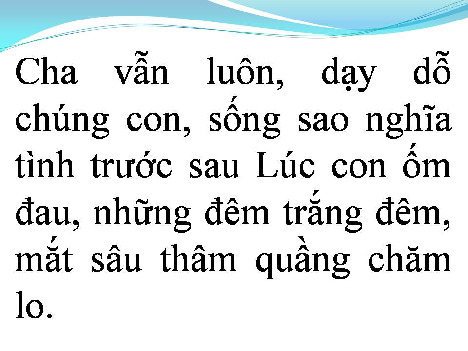 Lời bài hát HÌNH BÓNG CHA GIÀ