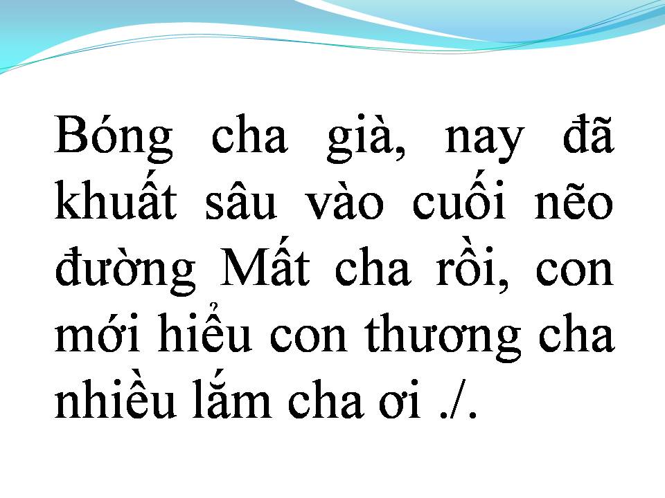Lời bài hát HÌNH BÓNG CHA GIÀ