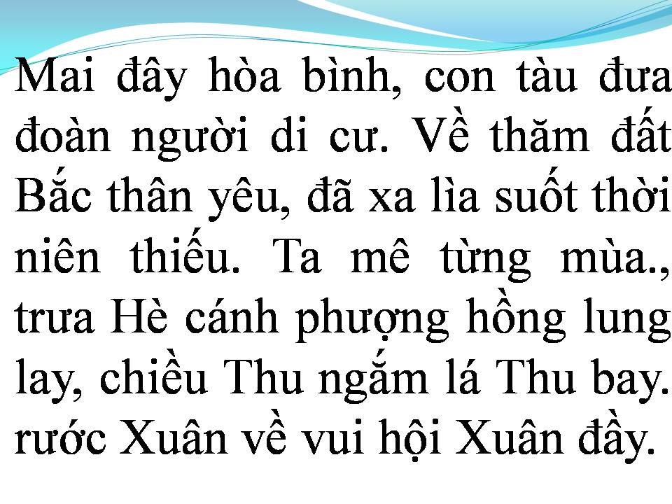 Lời bài hát HÒA BÌNH ƠI VIỆT NAM ƠI