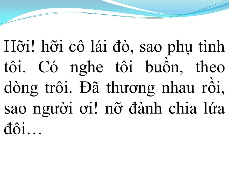 Lời bài hát HỠI CÔ LÁI ĐÒ