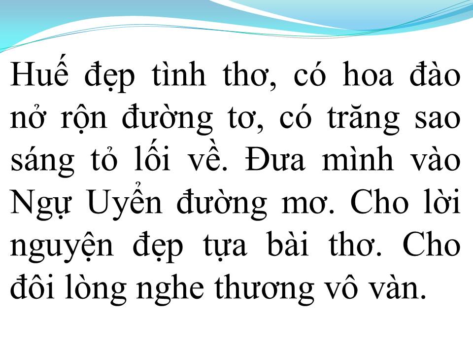 Lời bài hát HUẾ ĐẸP TÌNH THƠ