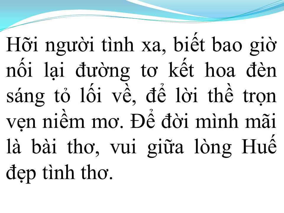 Lời bài hát HUẾ ĐẸP TÌNH THƠ