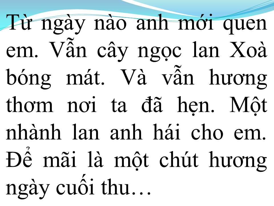 Lời bài hát HƯƠNG NGỌC LAN