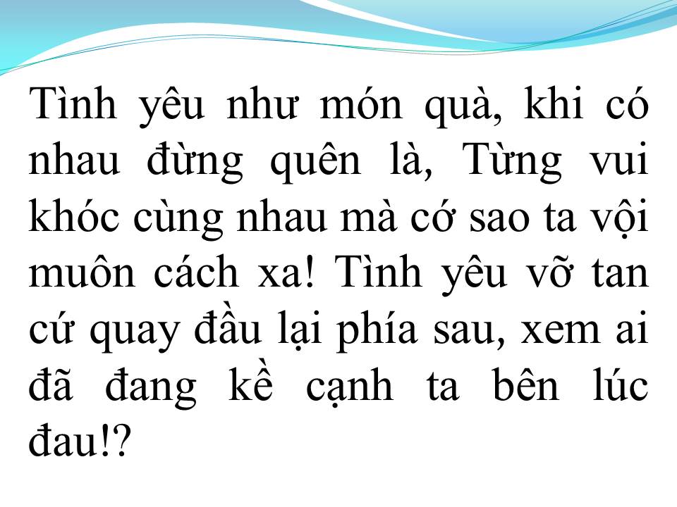 Lời bài hát YÊU LÀ THA THỨ