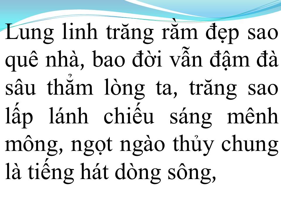 Lời bài hát DÒNG SÔNG VÀ TIẾNG HÁT