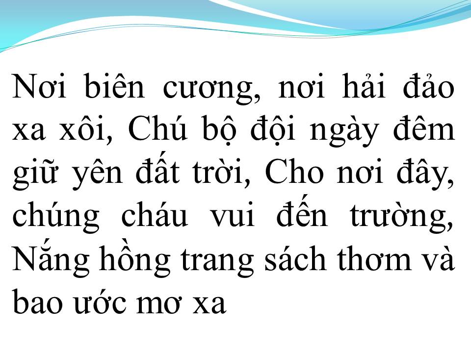 Lời bài hát CHÁU HÁT VỀ ĐẢO XA