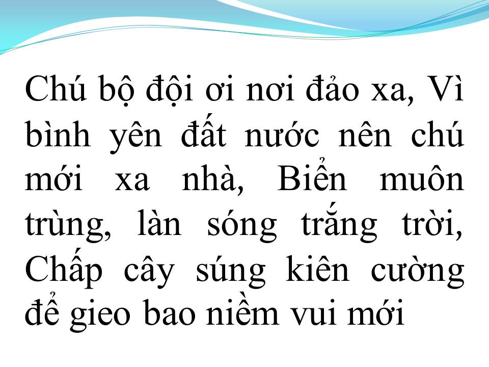 Lời bài hát CHÁU HÁT VỀ ĐẢO XA