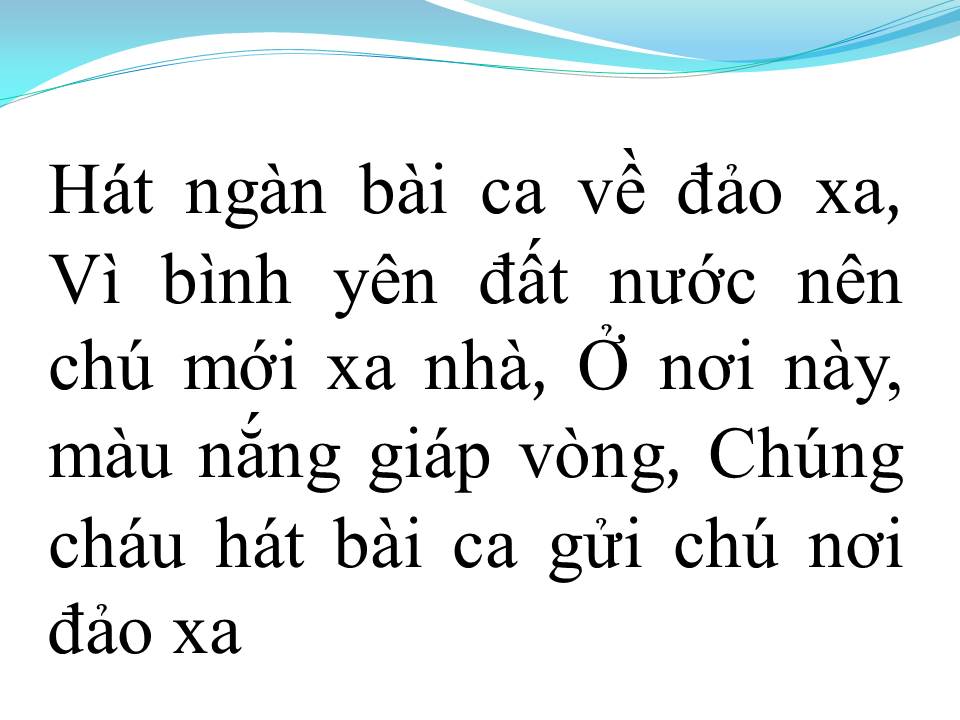 Lời bài hát CHÁU HÁT VỀ ĐẢO XA
