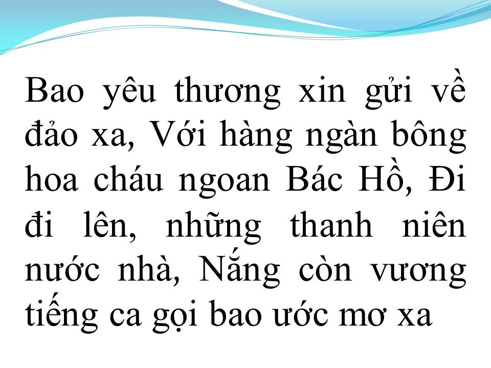 Lời bài hát CHÁU HÁT VỀ ĐẢO XA