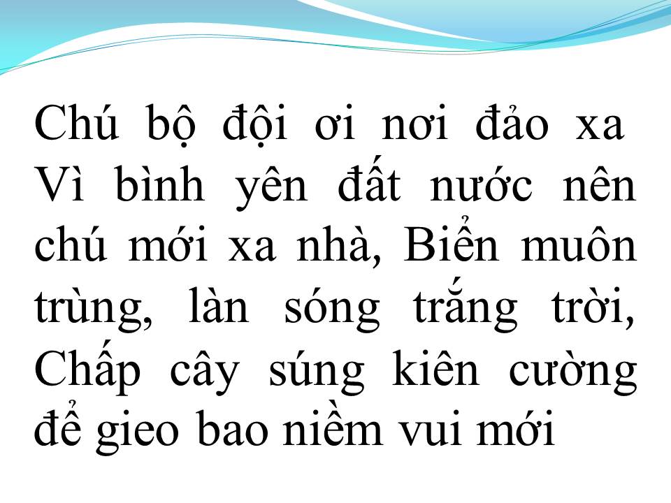 Lời bài hát CHÁU HÁT VỀ ĐẢO XA