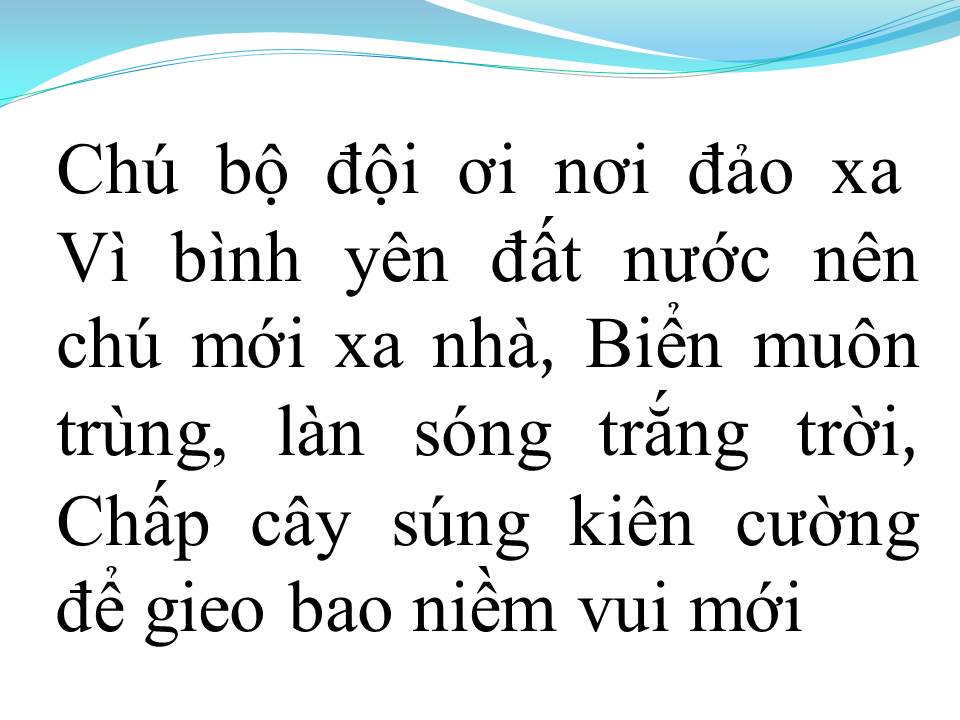 Lời bài hát CHÁU HÁT VỀ ĐẢO XA