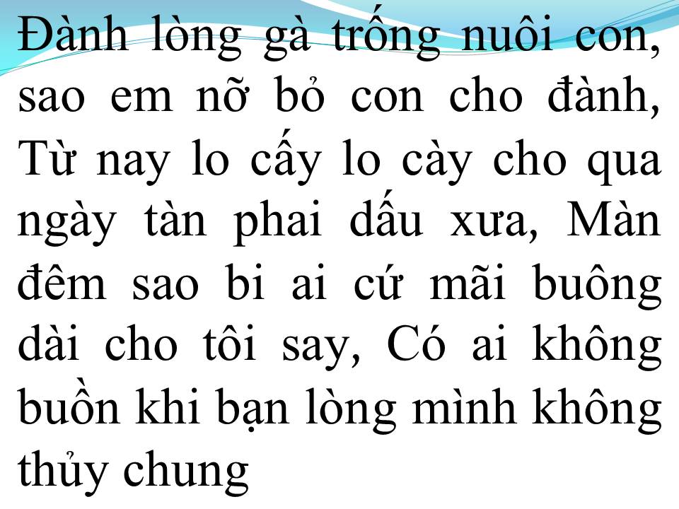 Lời bài hát GÀ TRỐNG NUÔI CON