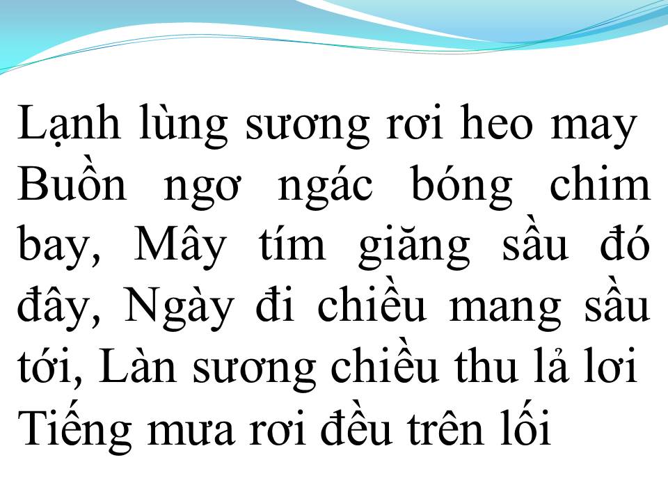 Lời bài hát THU CA