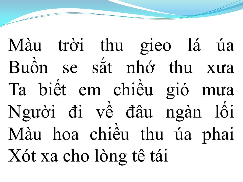 Lời bài hát THU CA