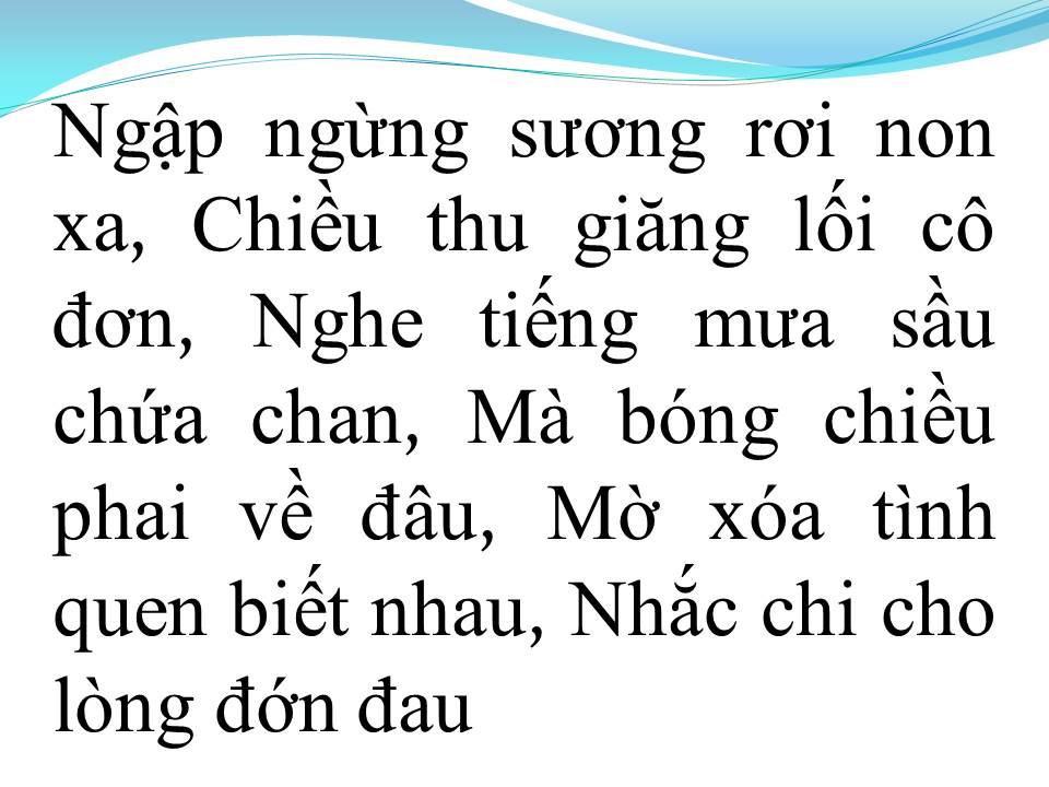 Lời bài hát THU CA