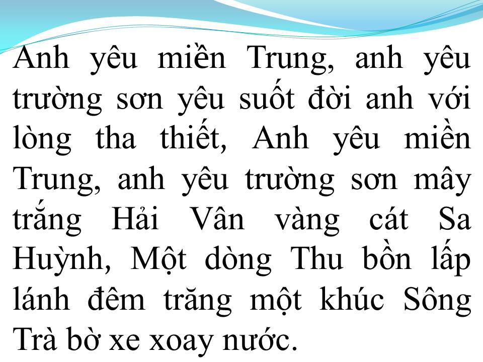 Lời bài hát MIỀN TRUNG QUÊ MẸ