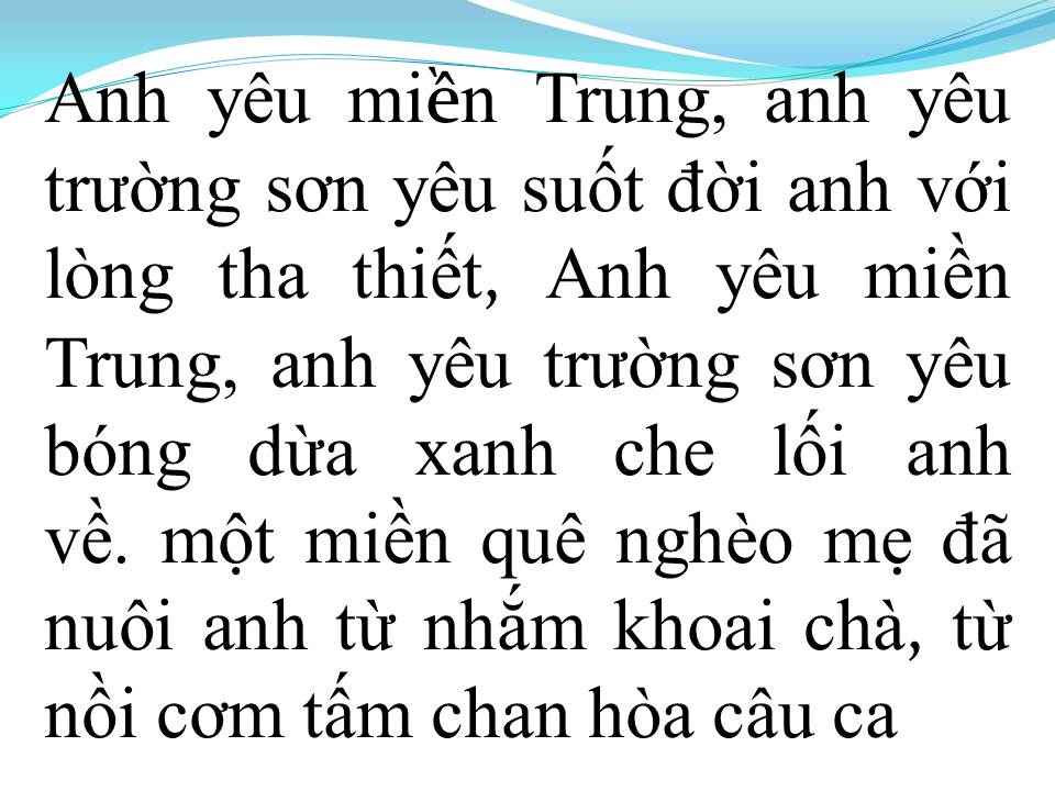 Lời bài hát MIỀN TRUNG QUÊ MẸ