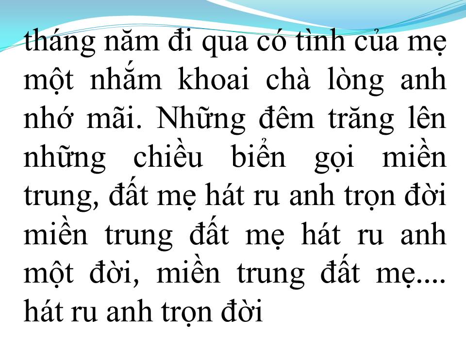 Lời bài hát MIỀN TRUNG QUÊ MẸ