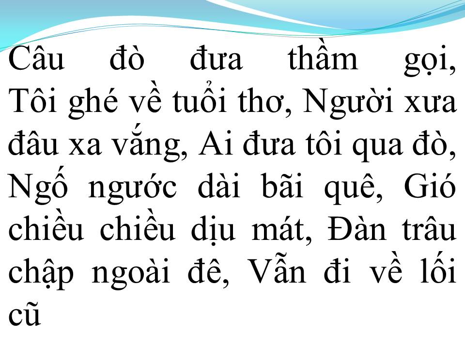 Lời bài hát NEO ĐẬU BẾN QUÊ