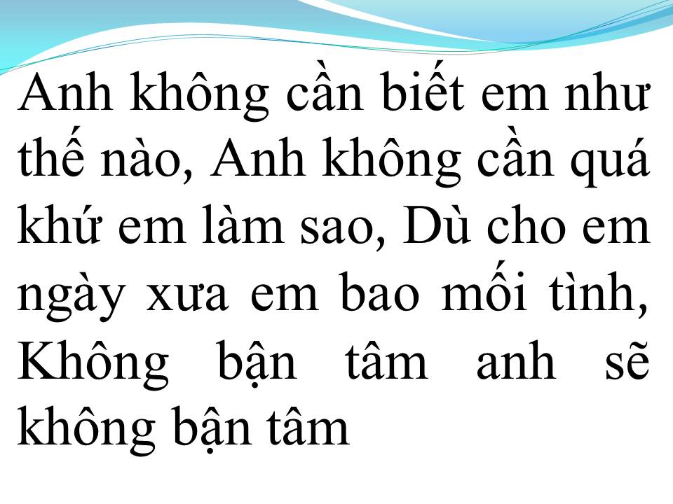 Lời bài hát BỐN ĐIỀU YÊU