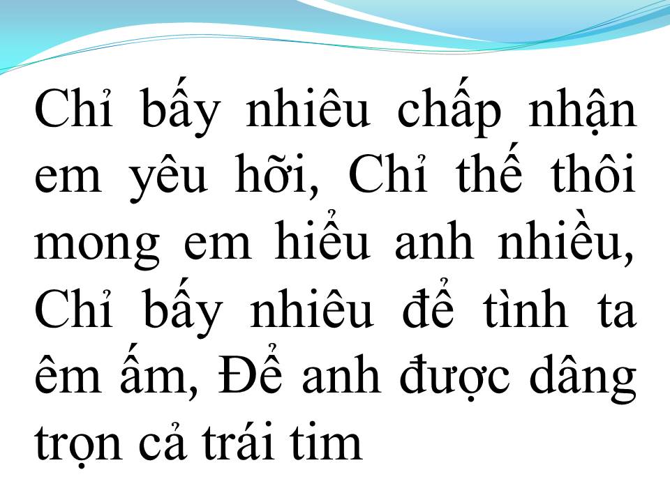 Lời bài hát BỐN ĐIỀU YÊU